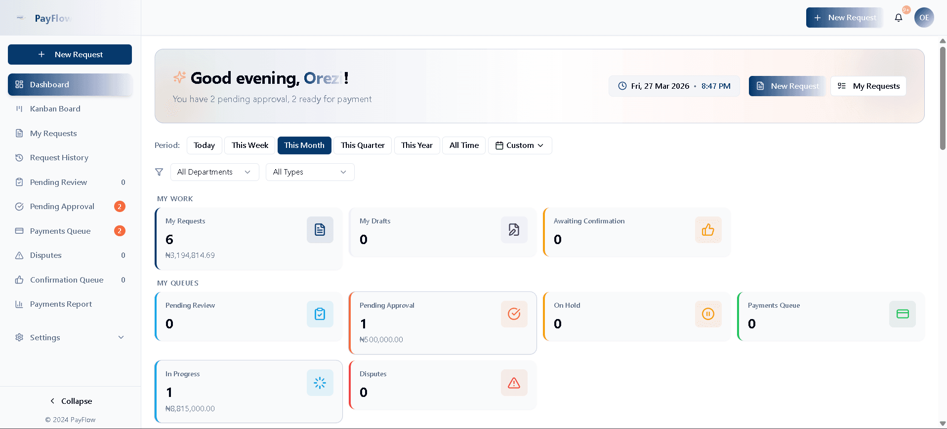 Automated Payment Tracker — Dashboard Screenshot